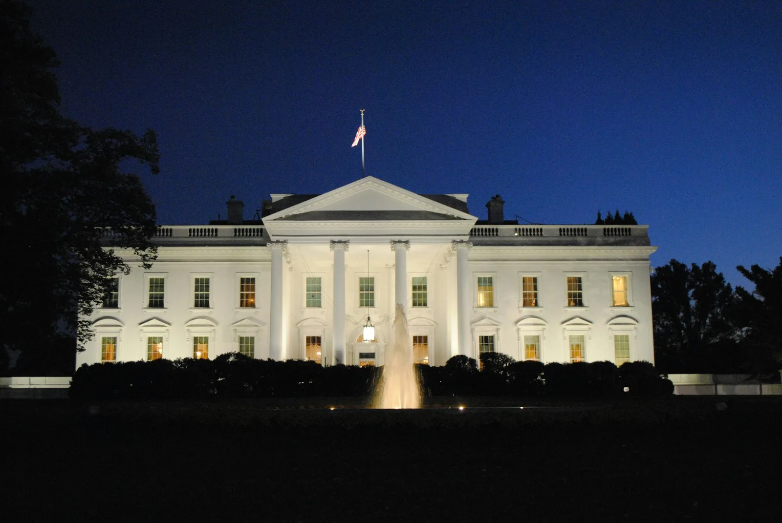 white concrete building during night time